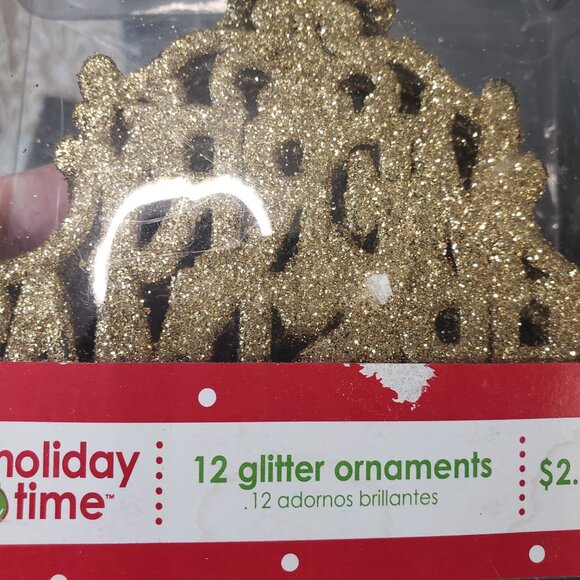 Lot of 4 Gold Glitter Christmas Tree Ornaments Bows with Faux Pearl - Picture 5 of 7